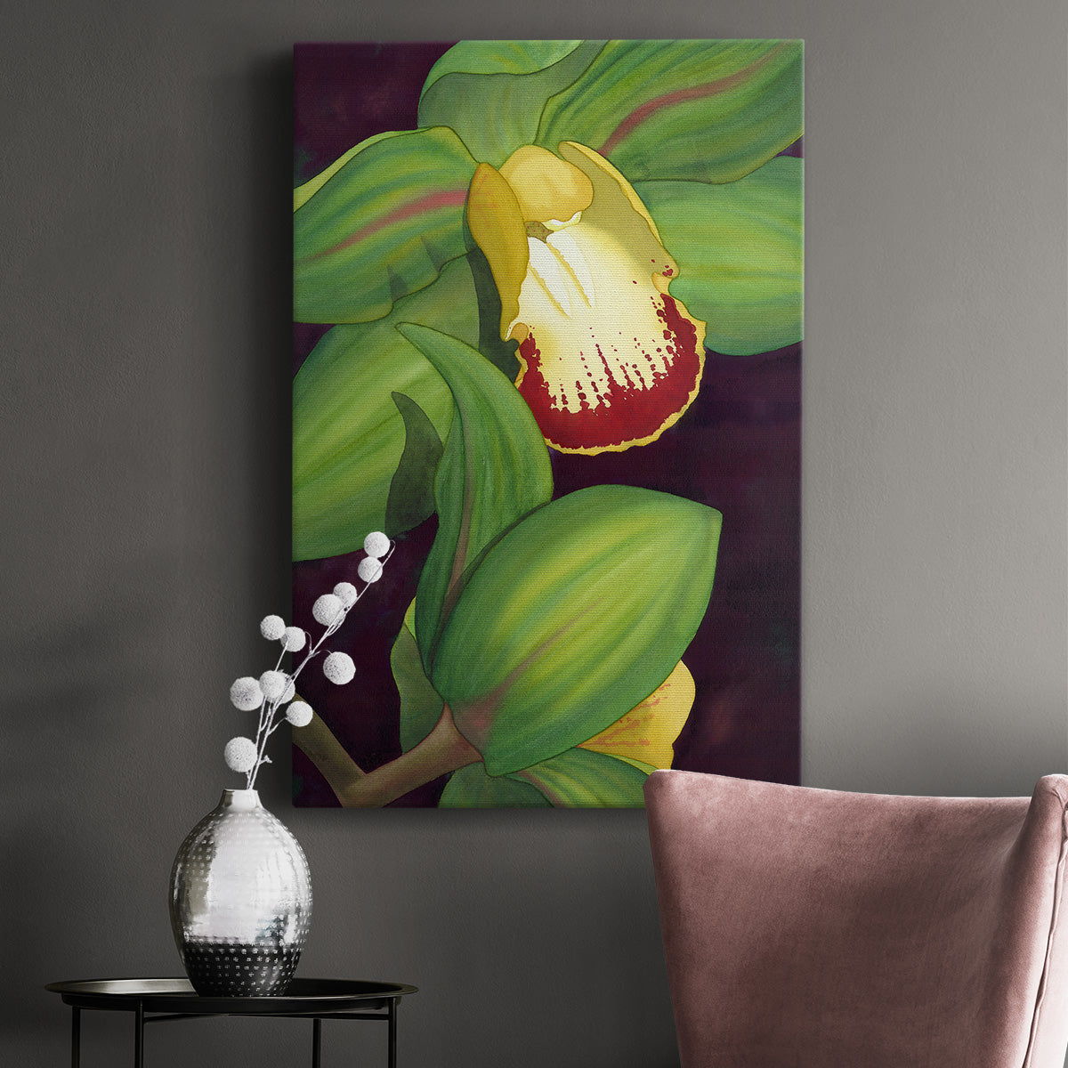 Lime Orchid II Premium Gallery Wrapped Canvas - Ready to Hang