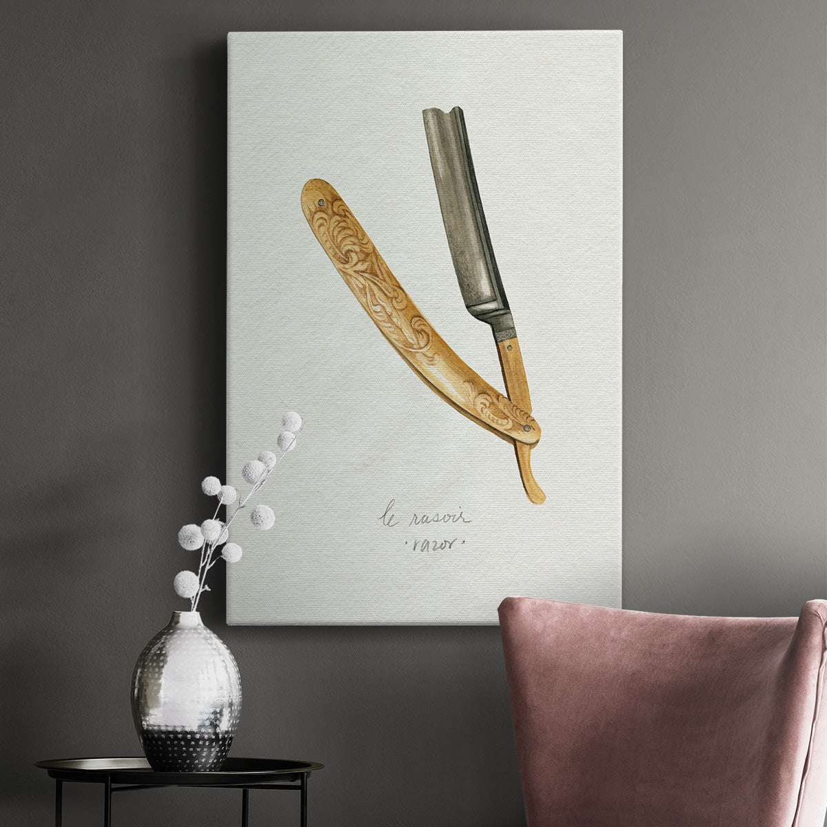 Gilded Toiletries I Premium Gallery Wrapped Canvas - Ready to Hang