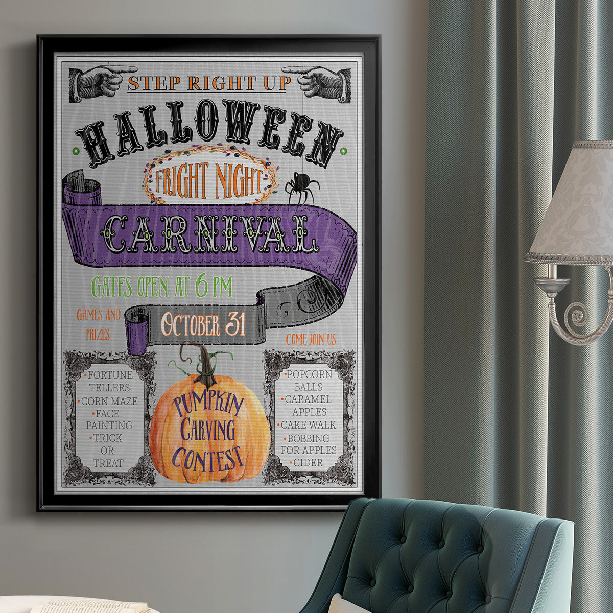 Carnival Sign - Modern Framed Canvas Print