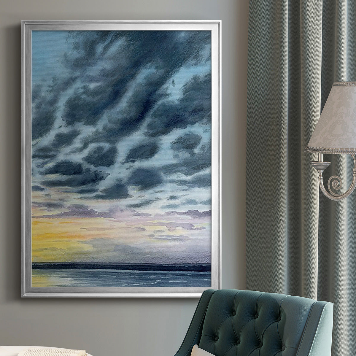 Anastasia Island Sunset II - Modern Framed Canvas Print