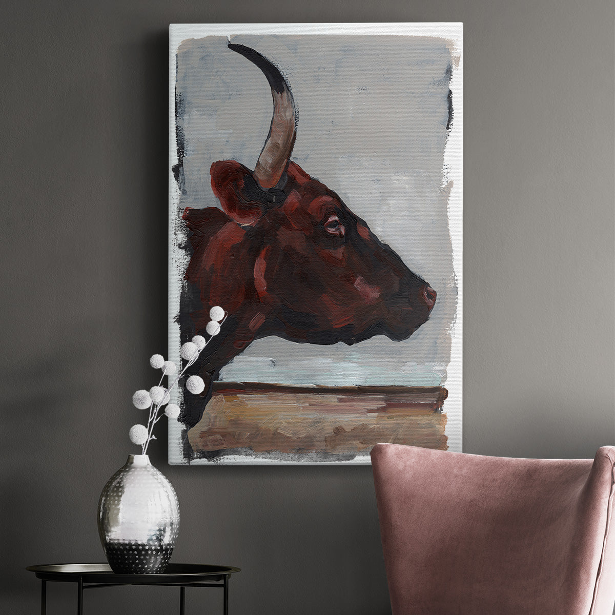 Cattle View II Premium Gallery Wrapped Canvas - Ready to Hang