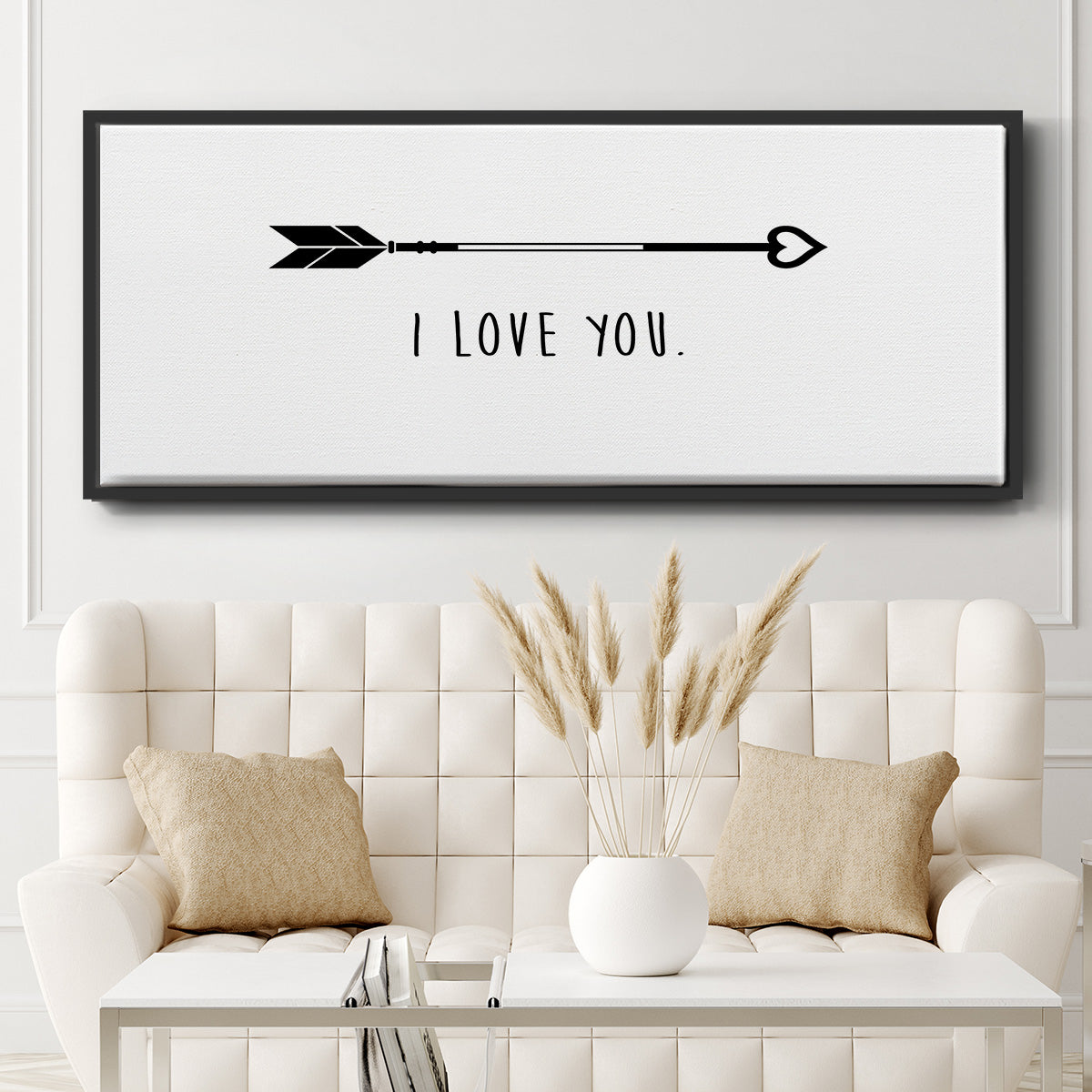 Love Arrow I - Floater Framed Canvas Print