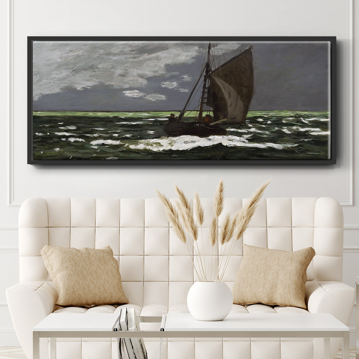 Stormy Seascape, 1867 - Floater Framed Canvas Print