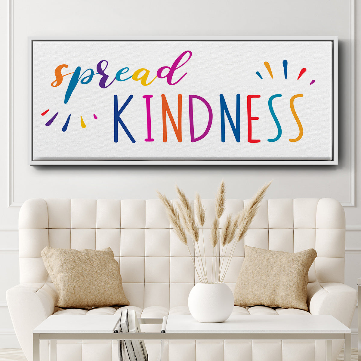 Rainbow Kindness - Floater Framed Canvas Print