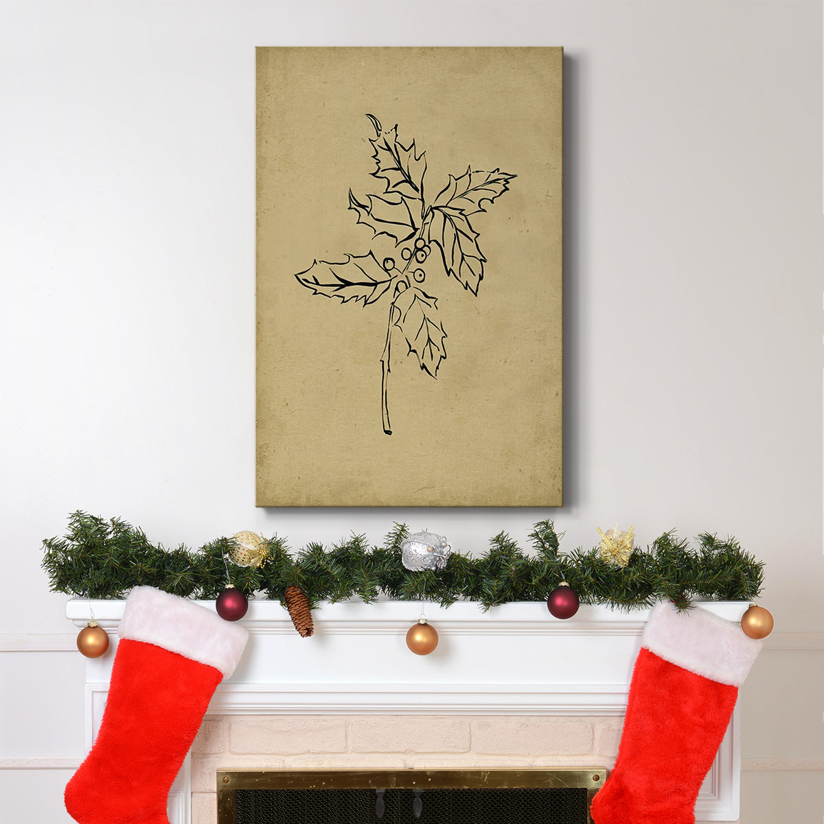 Holly Branch I - Gallery Wrapped Canvas