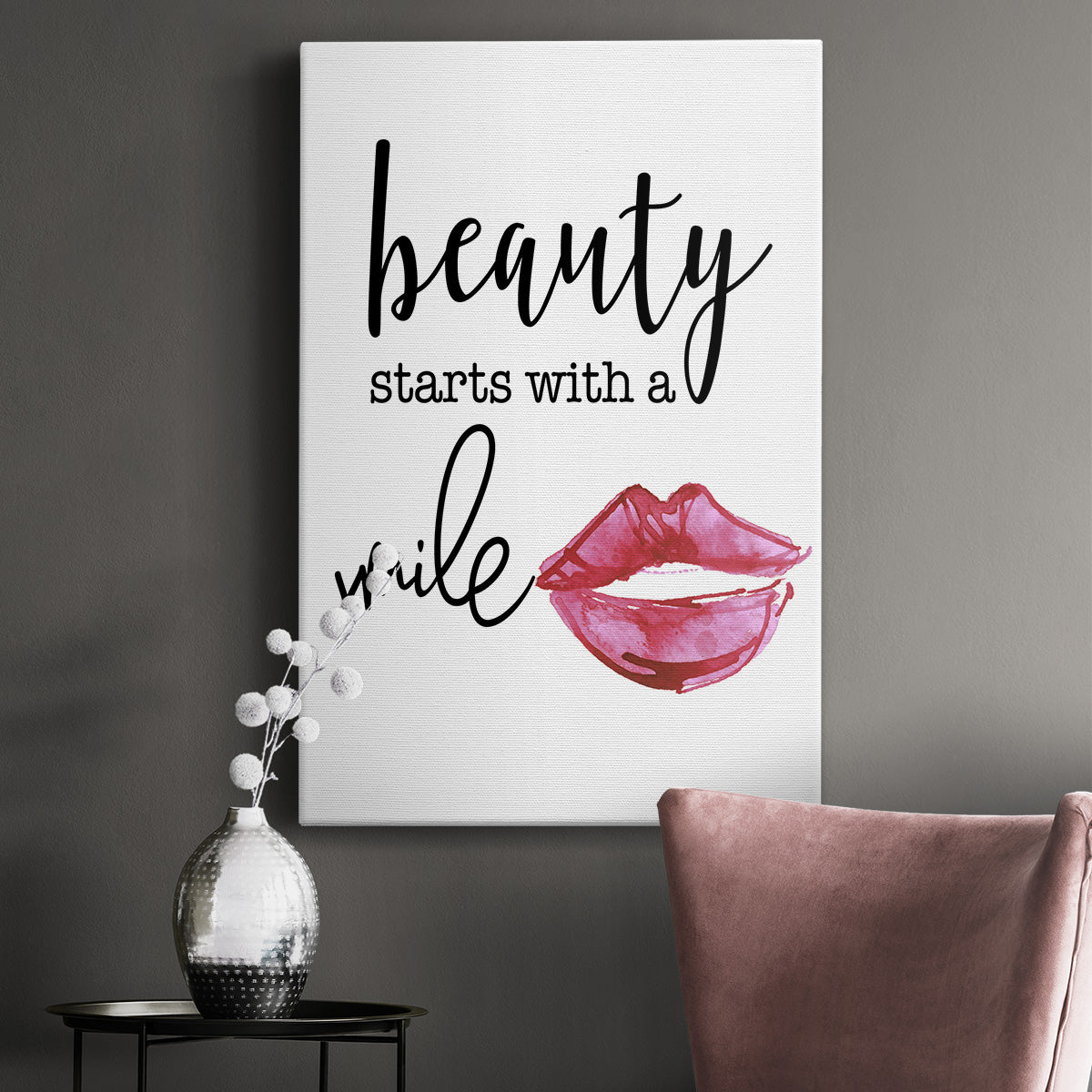 Beauty Starts With A Smile Premium Gallery Wrapped Canvas - Ready to Hang