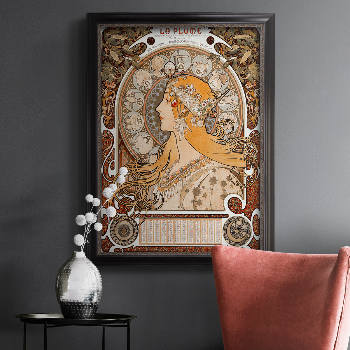 Zodiaque (La Plume) - Ornate Framed Canvas Print