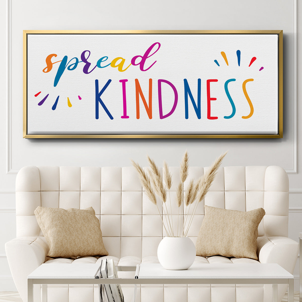Rainbow Kindness - Floater Framed Canvas Print