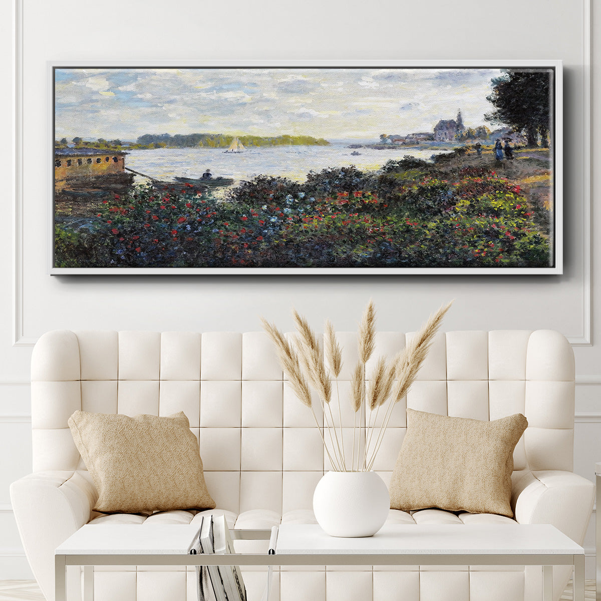 The Seine at Argenteuil, 1877 - Floater Framed Canvas Print