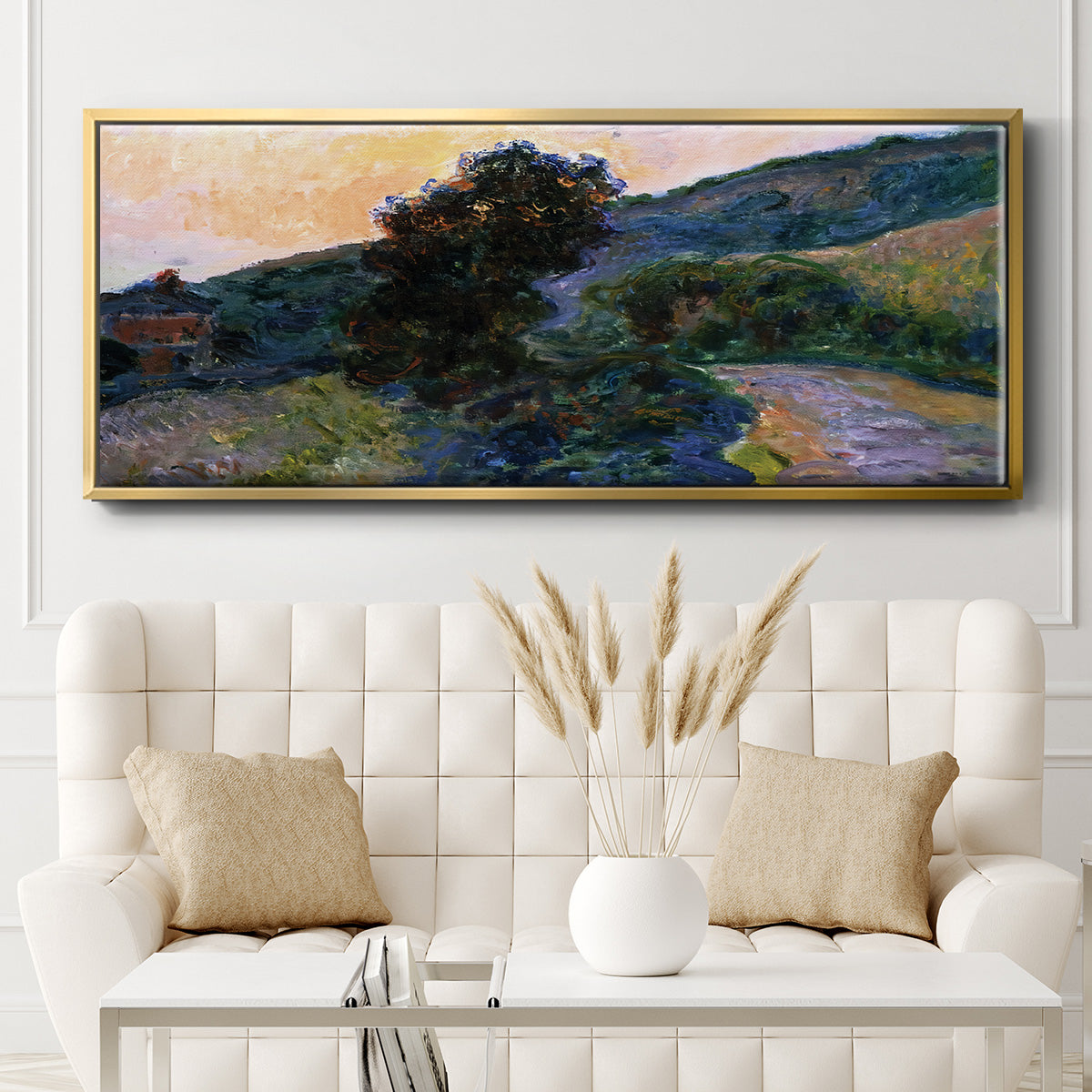 Sunset at Giverny, 1886 - Floater Framed Canvas Print