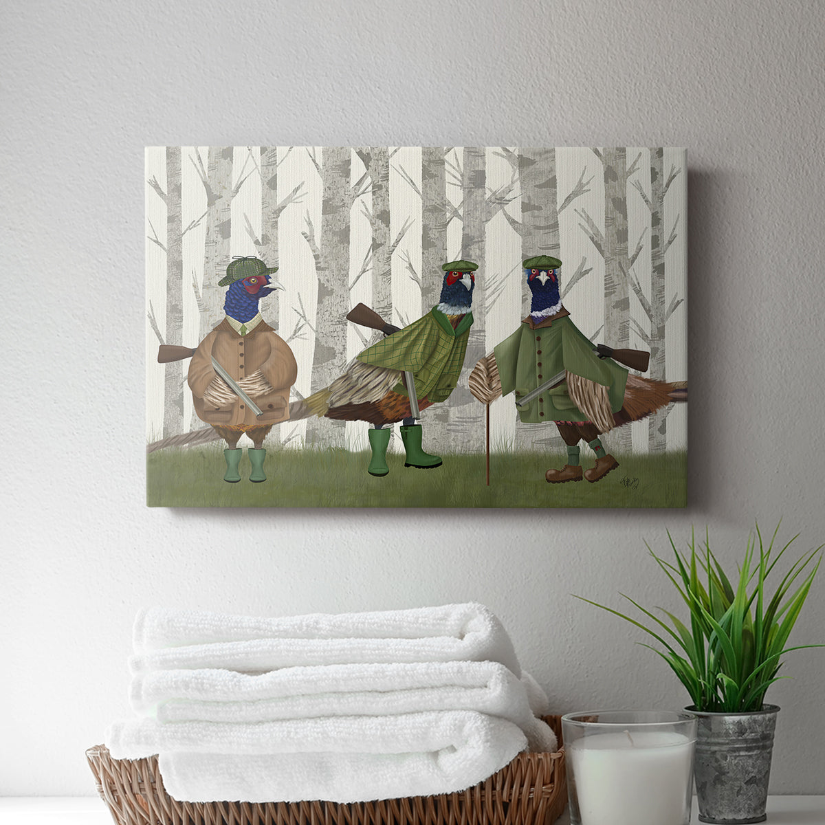 Pheasant Shooting Party Group 2 - Canvas Art Print