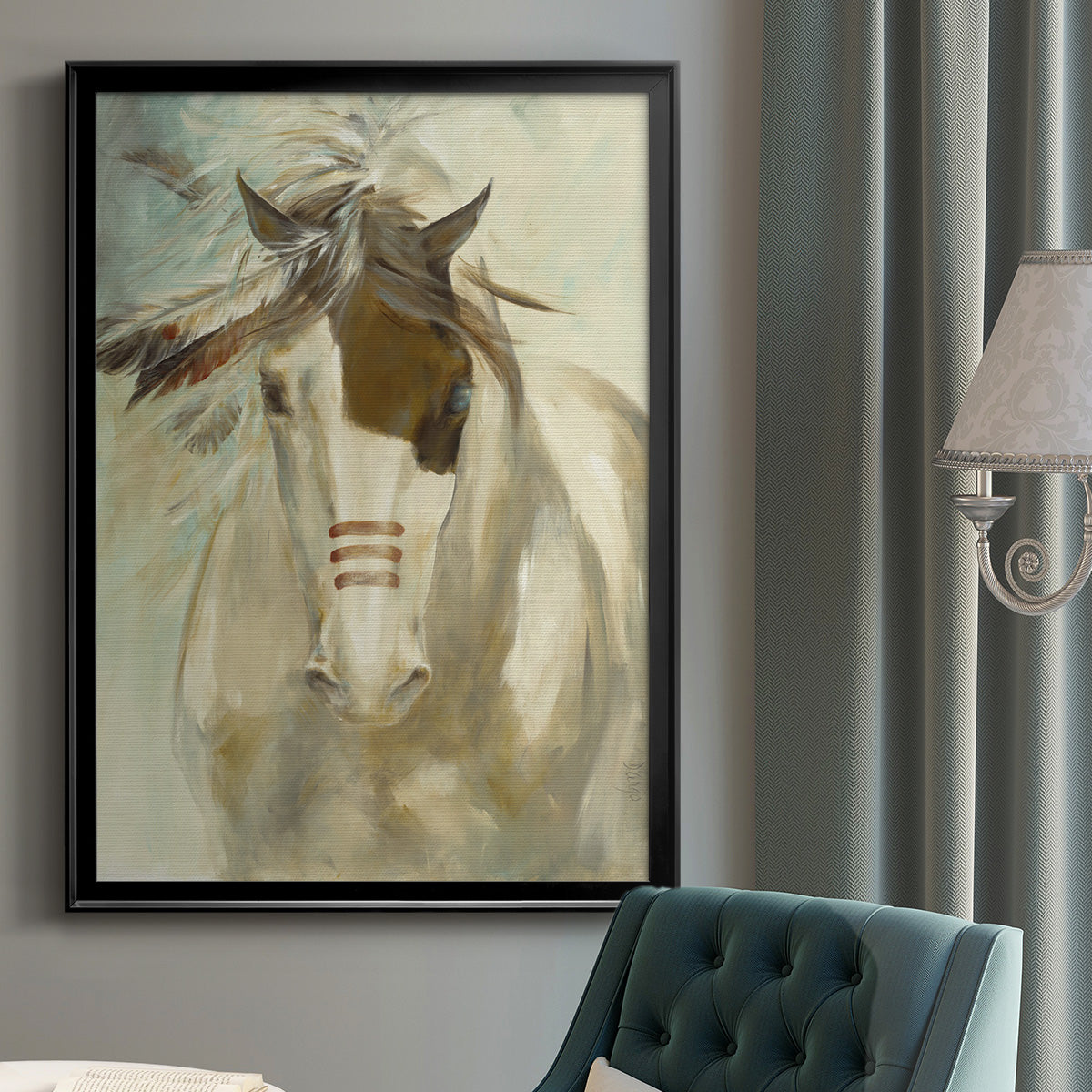 Warrior - Modern Framed Canvas Print