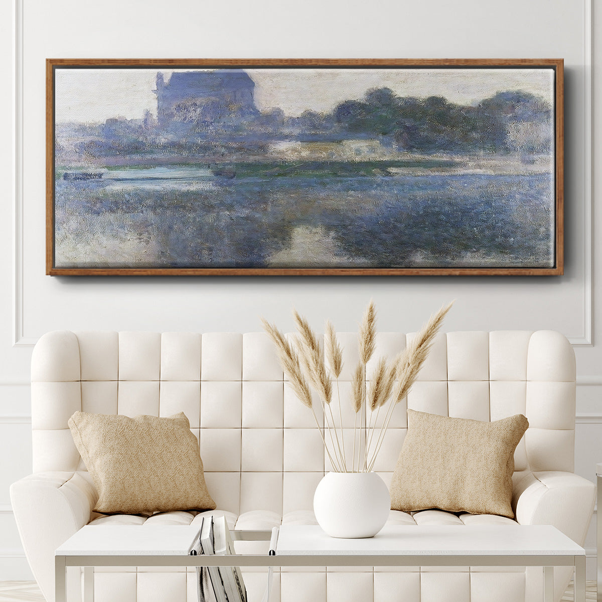 The Church of Vernon in the Mist, 1893 - Floater Framed Canvas Print