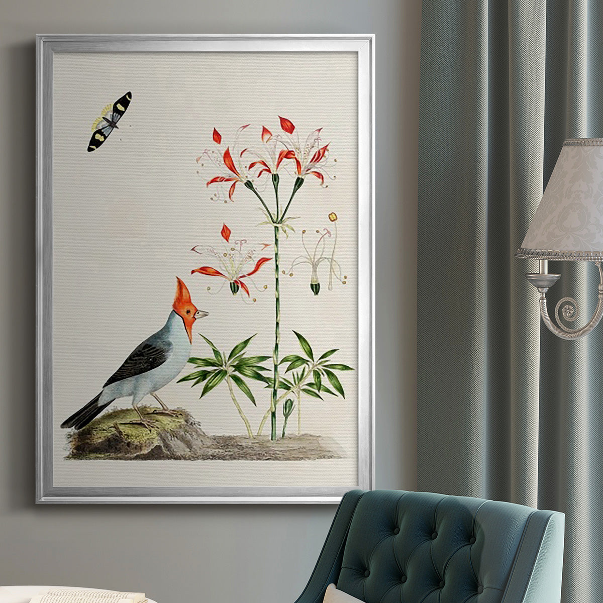 Bird in Habitat I - Modern Framed Canvas Print