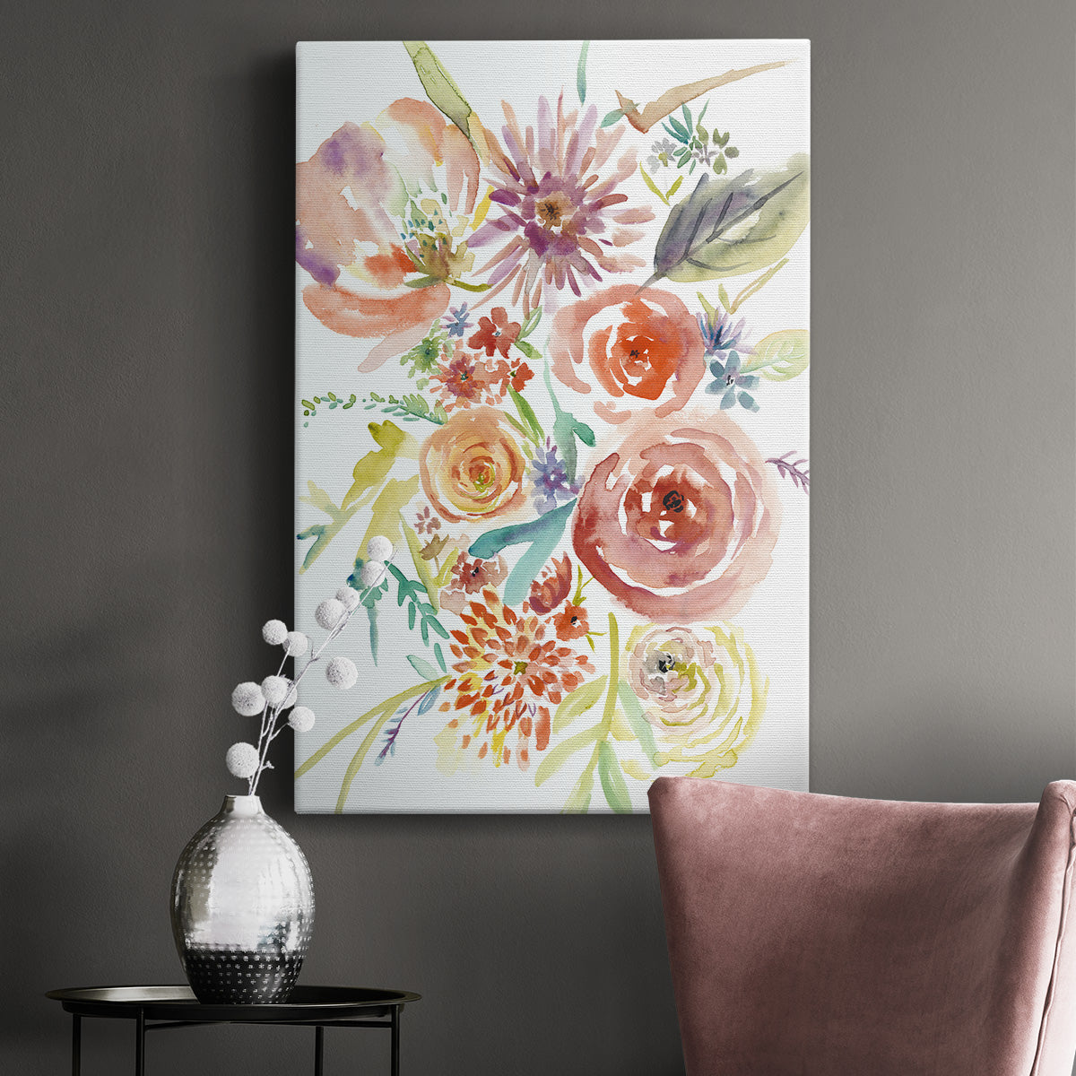 Floating Florals II - Canvas Art Print