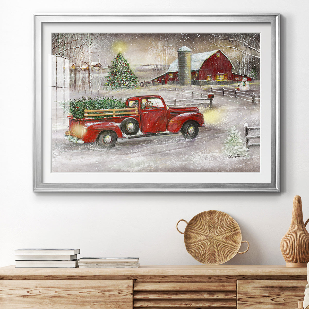 Making Christmas Memories - Modern Framed Art Print