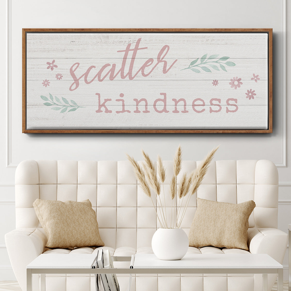 Scatter Kindness - Floater Framed Canvas Print