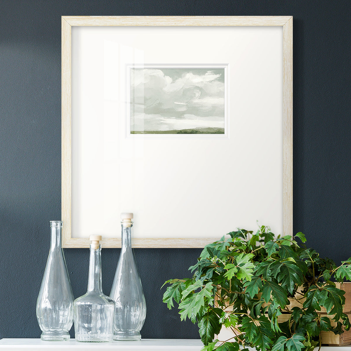 Gray Stone Sky III Premium Framed Print Double Matboard