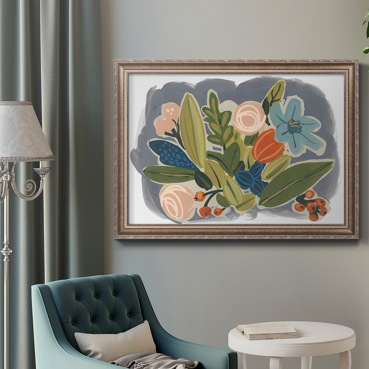 Bright Botany II Premium Framed Canvas- Ready to Hang