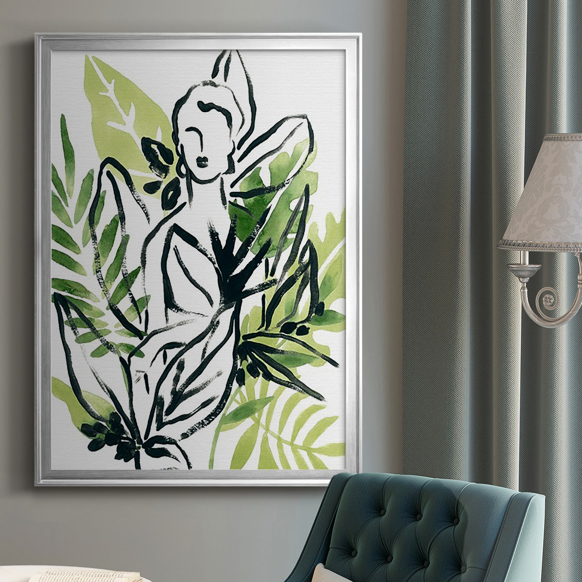 Tropical Sketchbook I - Modern Framed Canvas Print