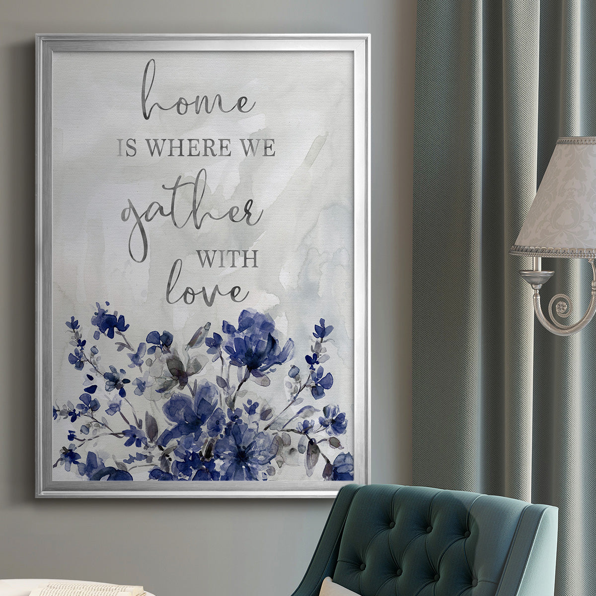 Gather With Love - Modern Framed Canvas Print