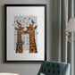 Kissing Giraffes with Birds - Modern Framed Canvas Print