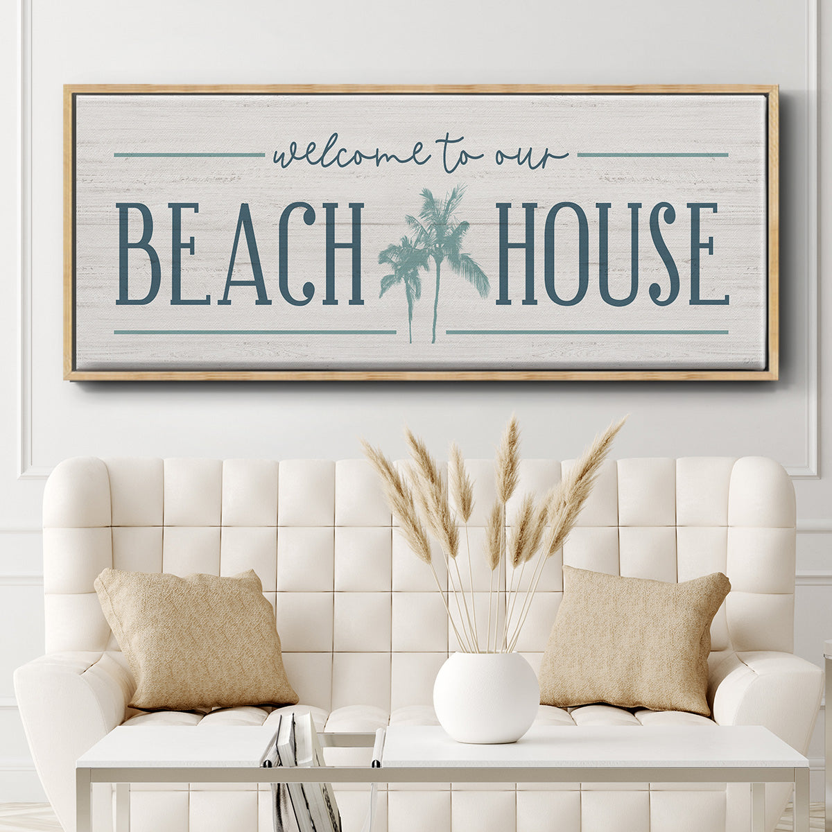 Our Beach House - Floater Framed Canvas Print