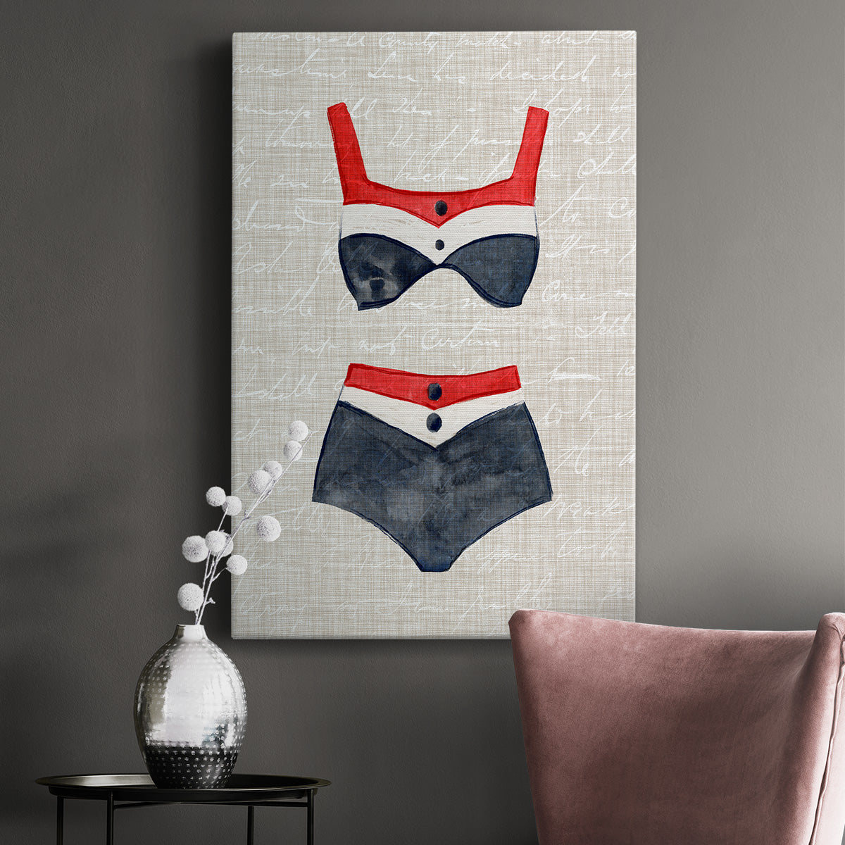 Vintage Swimming I Premium Gallery Wrapped Canvas - Ready to Hang