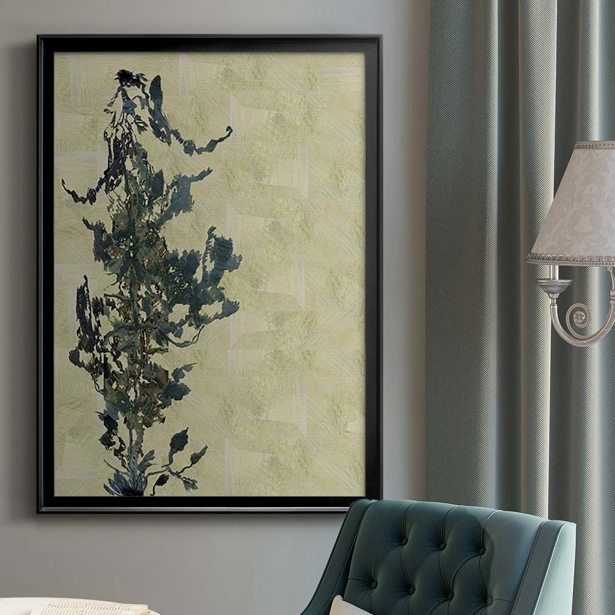 Chinoiserie 2 Tan II - Modern Framed Canvas Print