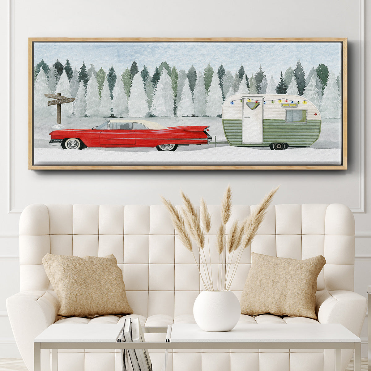Holiday Roadtrip I - Floater Framed Canvas Print