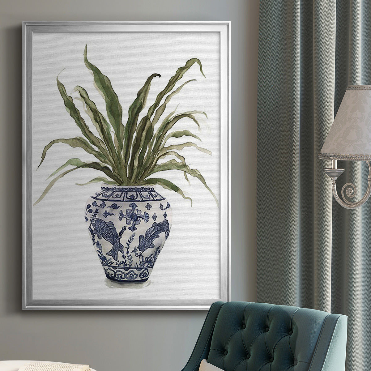 Fern House II - Modern Framed Canvas Print