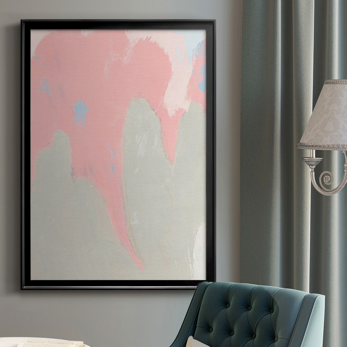 Blushing Abstract IV - Modern Framed Canvas Print