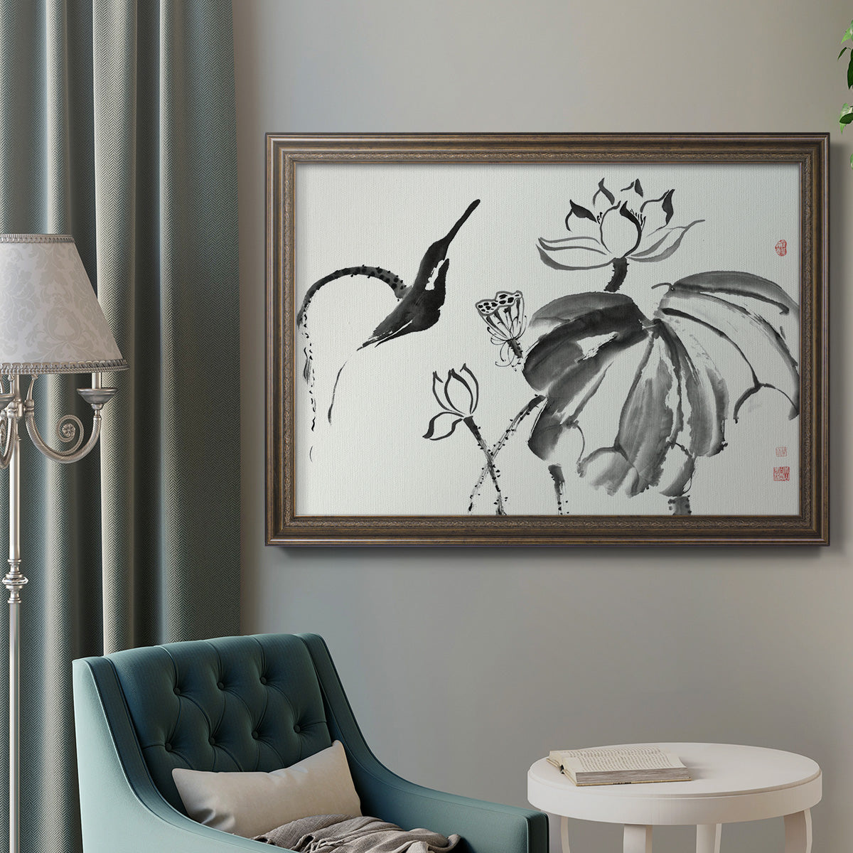 Lotus Study I Premium Framed Canvas- Ready to Hang