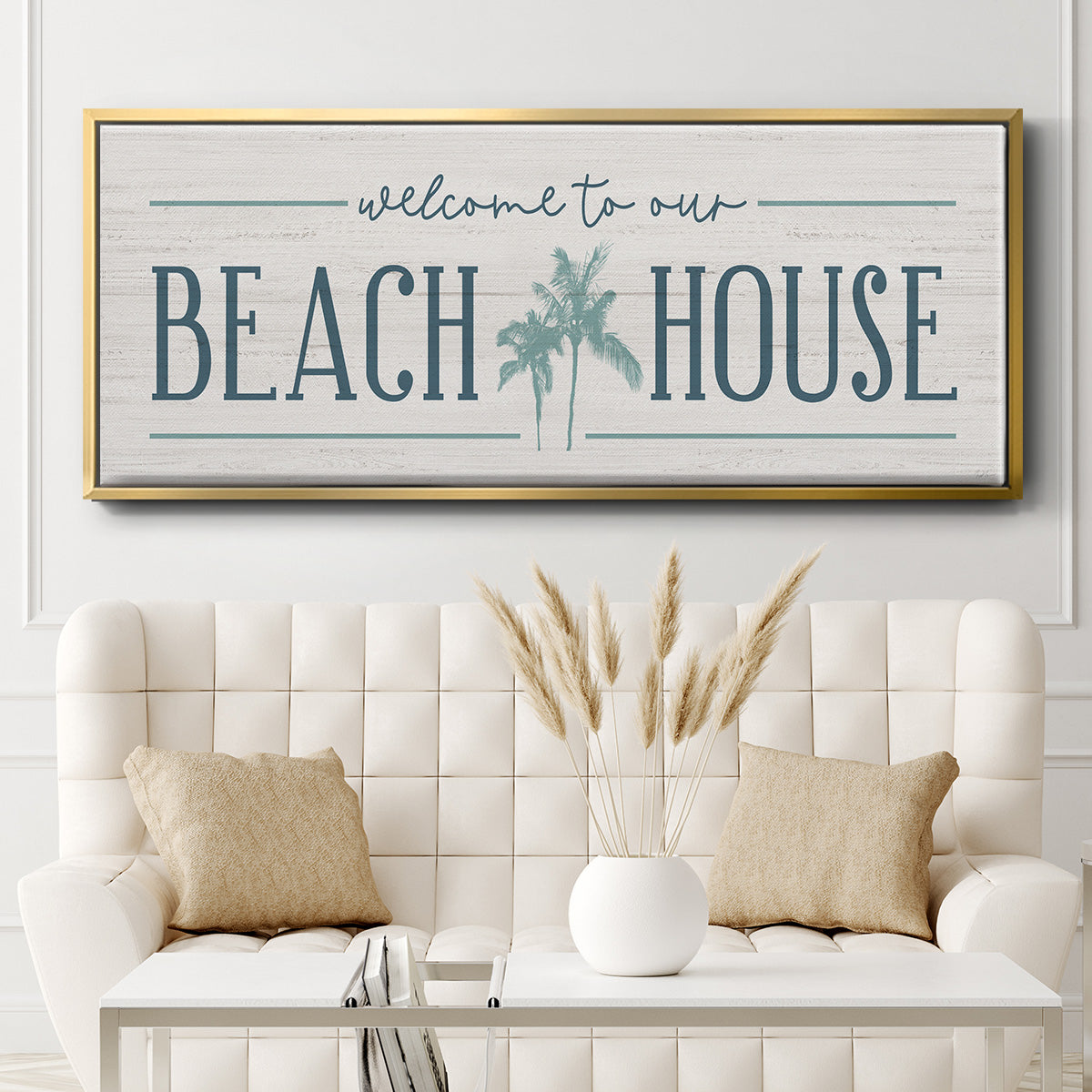 Our Beach House - Floater Framed Canvas Print