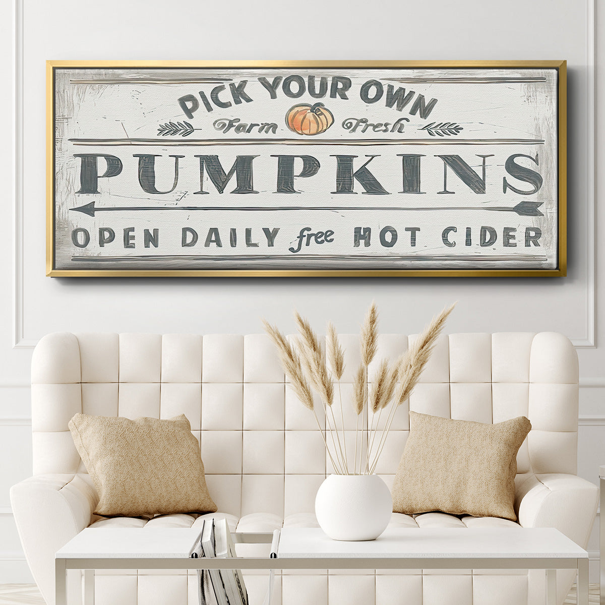 Pumpkin Patch I - Floater Framed Canvas Print