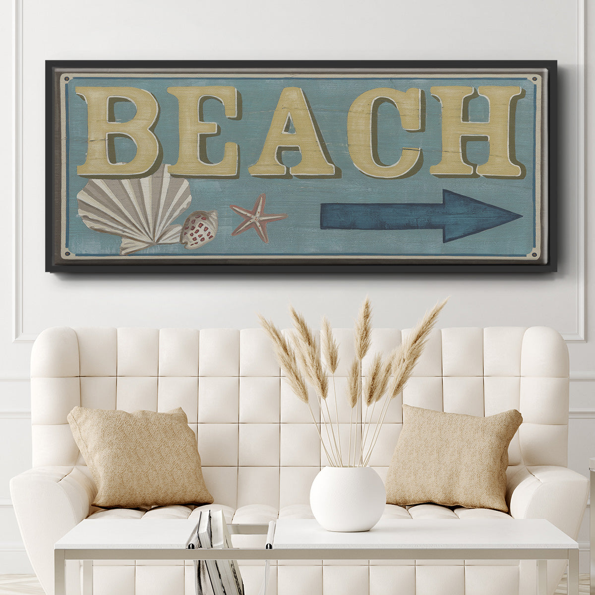 Shoreline Signs III - Floater Framed Canvas Print