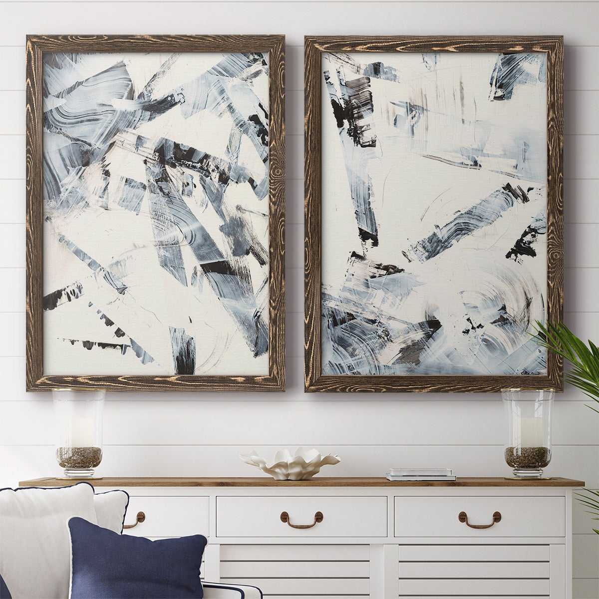 Fractured Ice I - Premium Framed Canvas 2 Piece Set - Ready to Hang