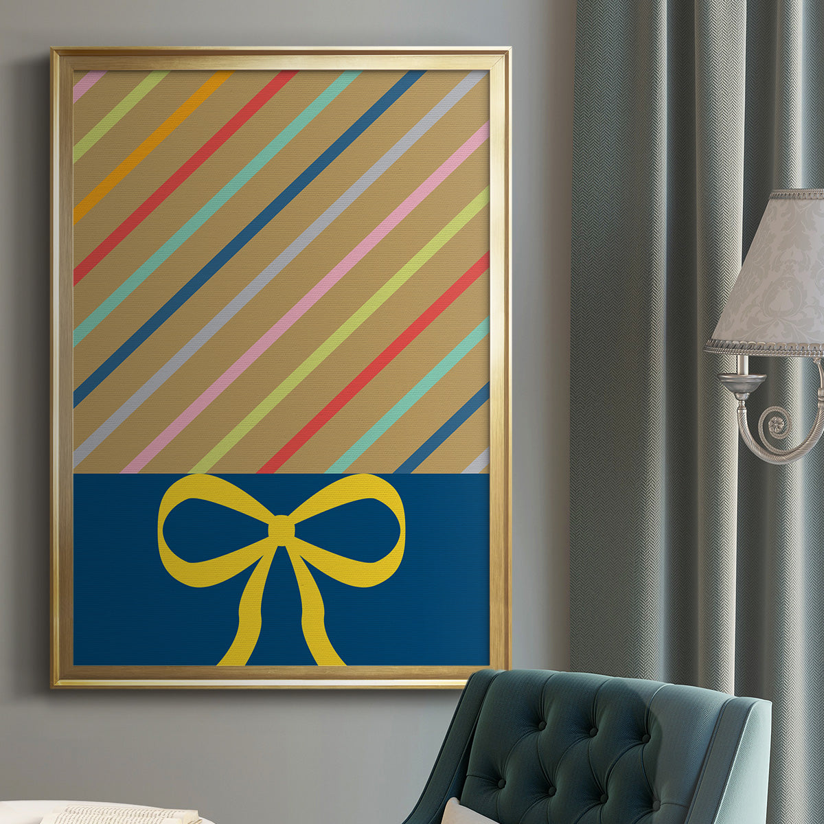 Stripes - Modern Framed Canvas Print