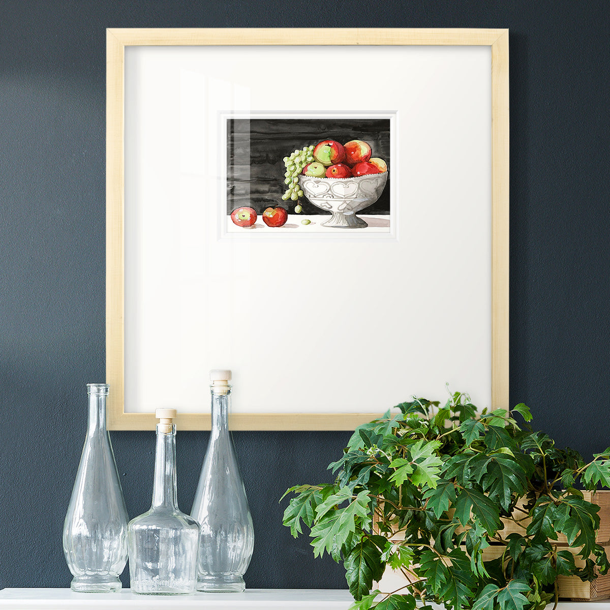 Watercolor Fruit Bowl I Premium Framed Print Double Matboard