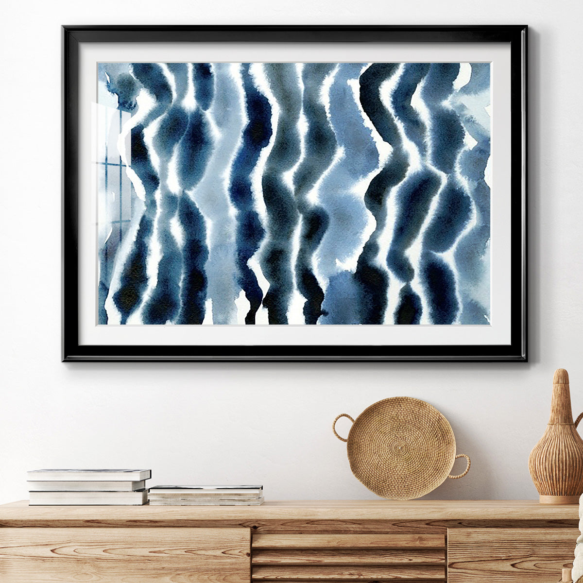 True Blue Wave I - Modern Framed Art Print
