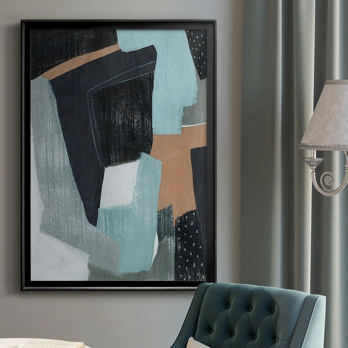 Tangerine Lagoon II - Modern Framed Canvas Print