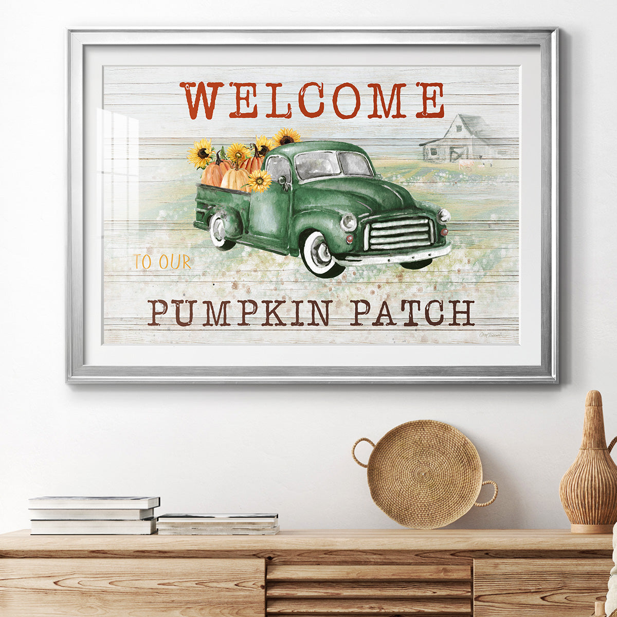Pumpkin Patch - Modern Framed Art Print