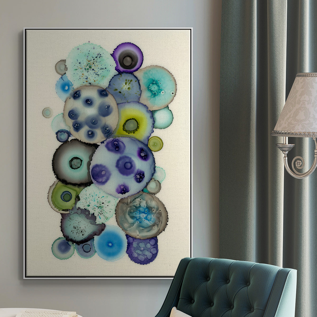 Geodes II - Framed Premium Gallery Wrapped Canvas L Frame - Ready to Hang