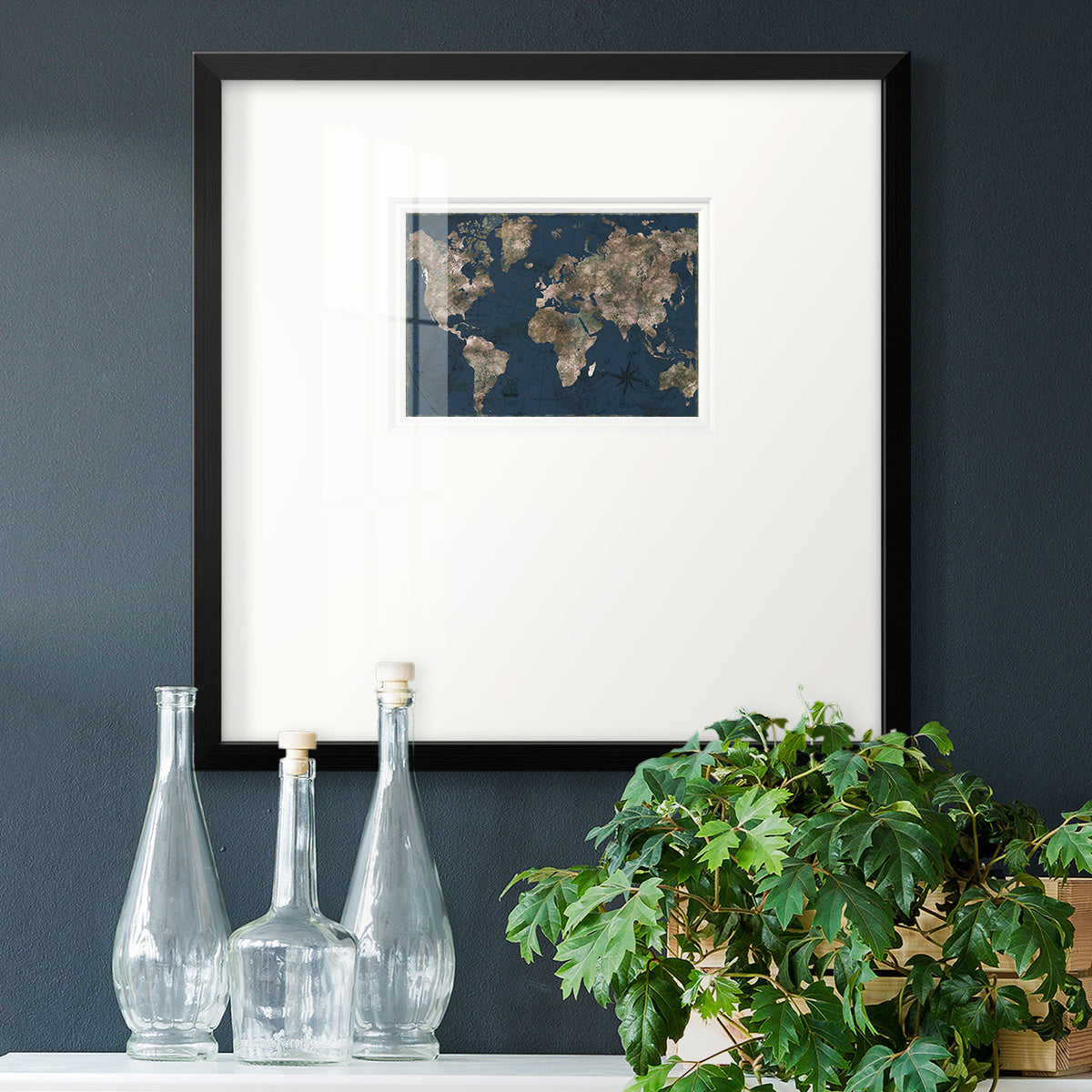 Navy Atlas Premium Framed Print Double Matboard