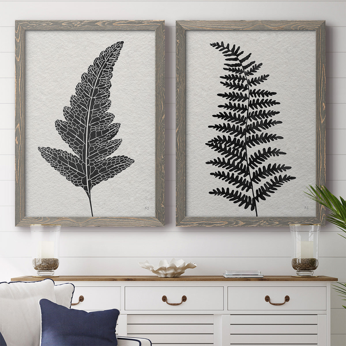 Forest Fern I - Premium Framed Canvas 2 Piece Set - Ready to Hang