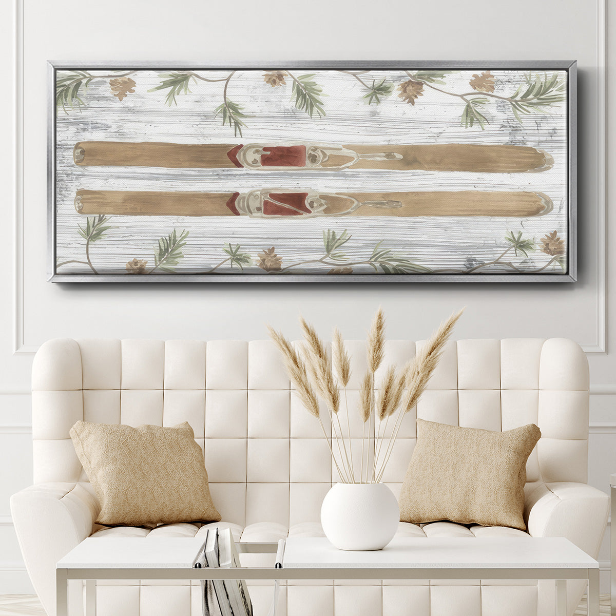 Pinecone Lodge Collection D - Floater Framed Canvas Print