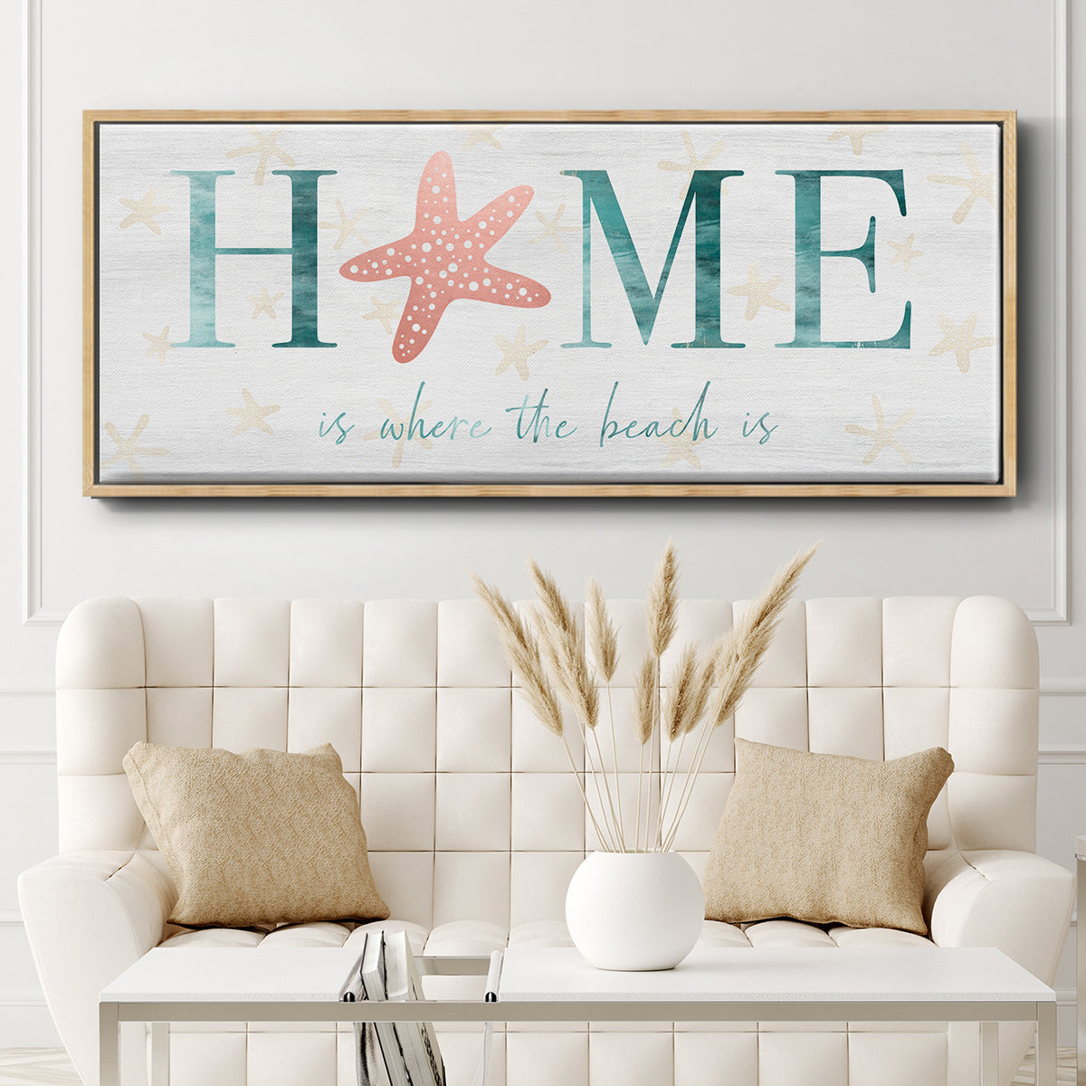 Home Beach - Floater Framed Canvas Print