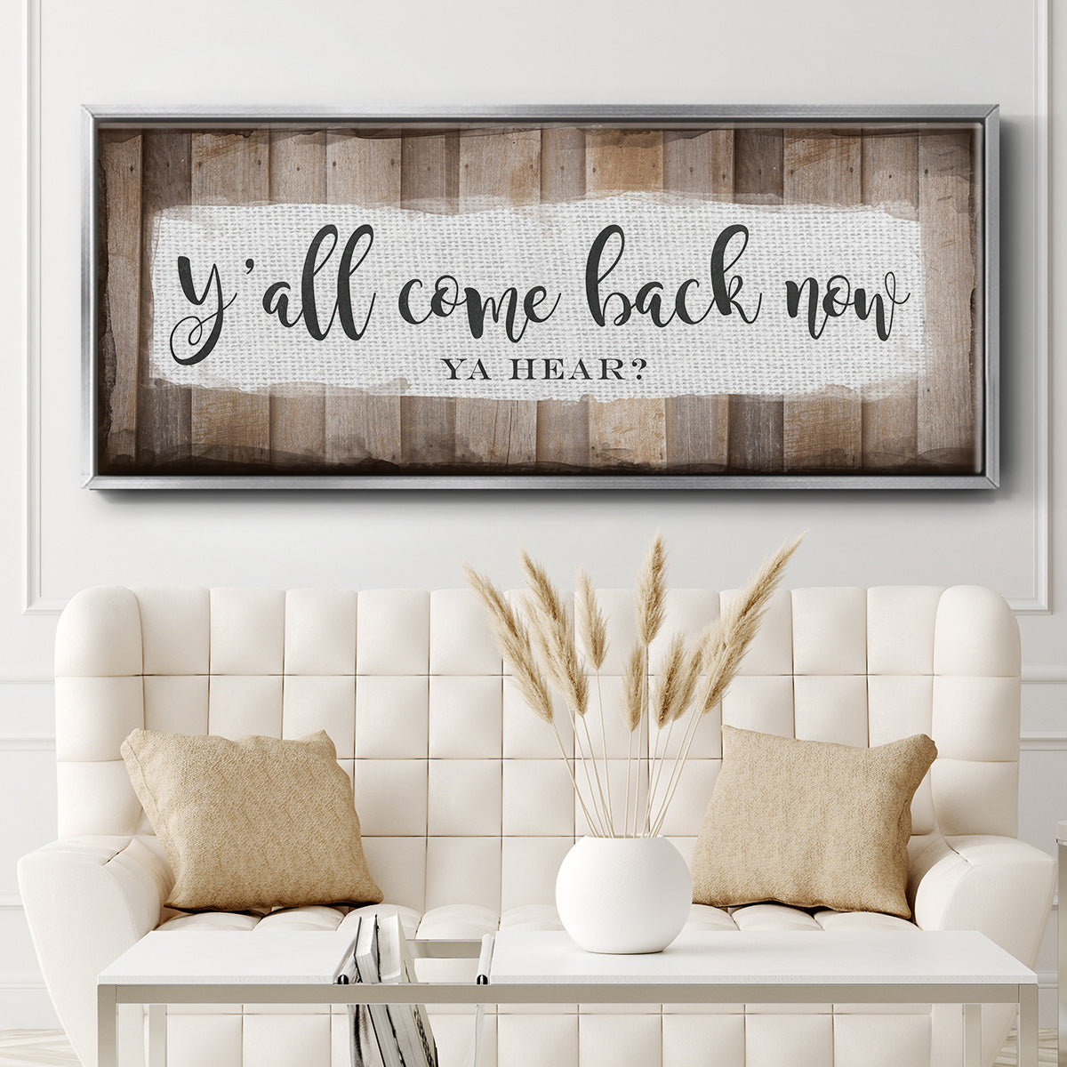 Y'all Come Back Now - Floater Framed Canvas Print