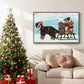Christmas Mutt Sled - Floater Framed Canvas Print