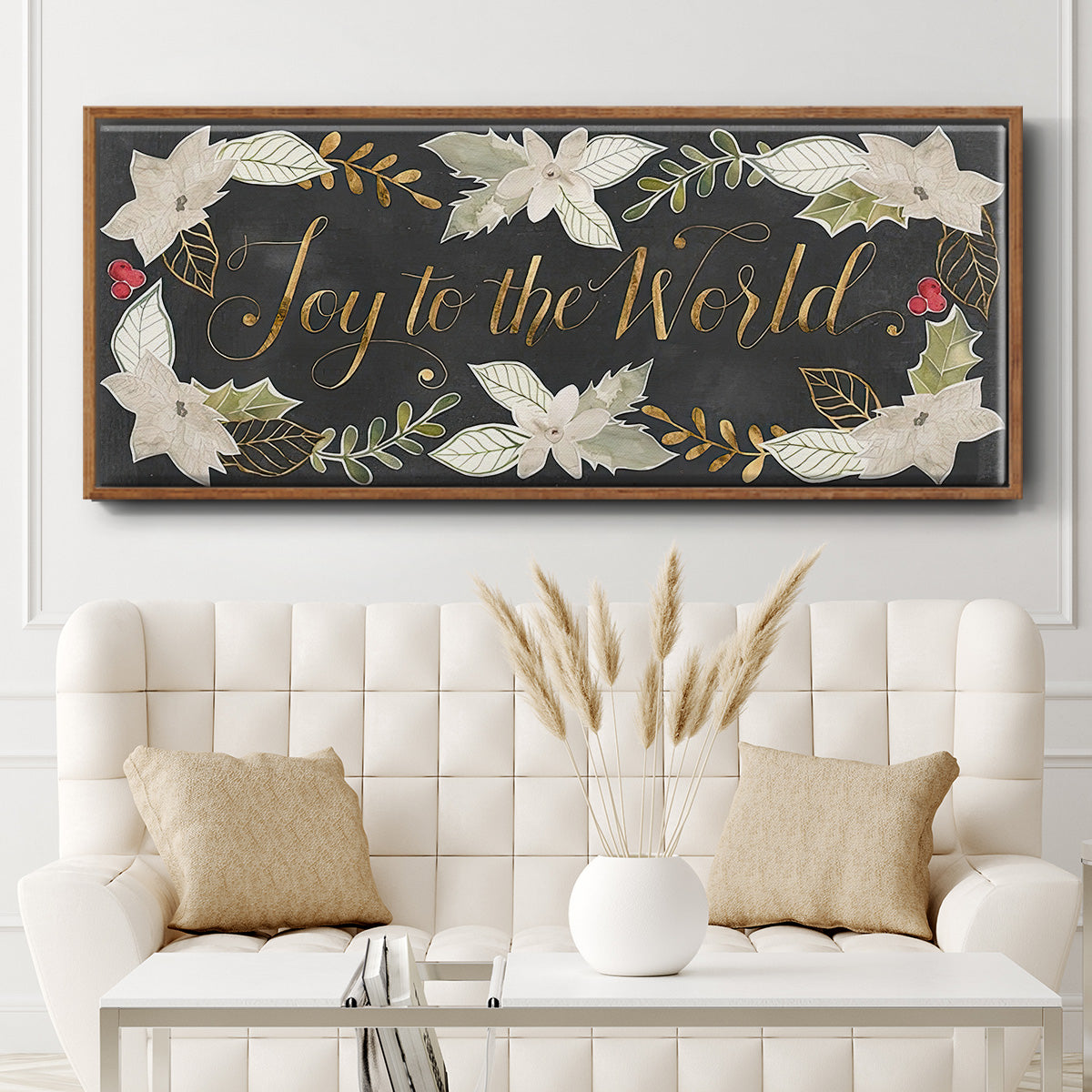 Gilded Christmas Collection D - Floater Framed Canvas Print
